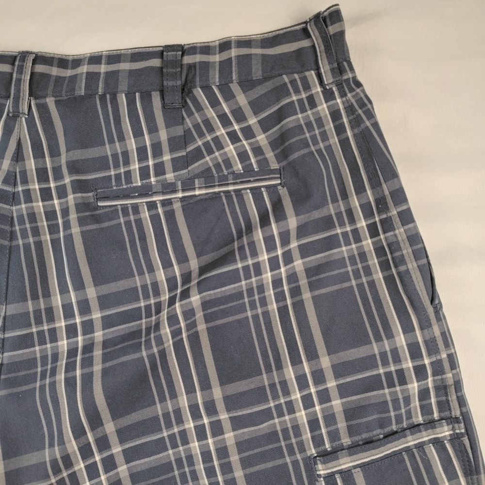 PGA TOUR Golf Shorts Men's 36 Blue Plaid Performance Flat Front Casual Travel - Picture 14 of 16